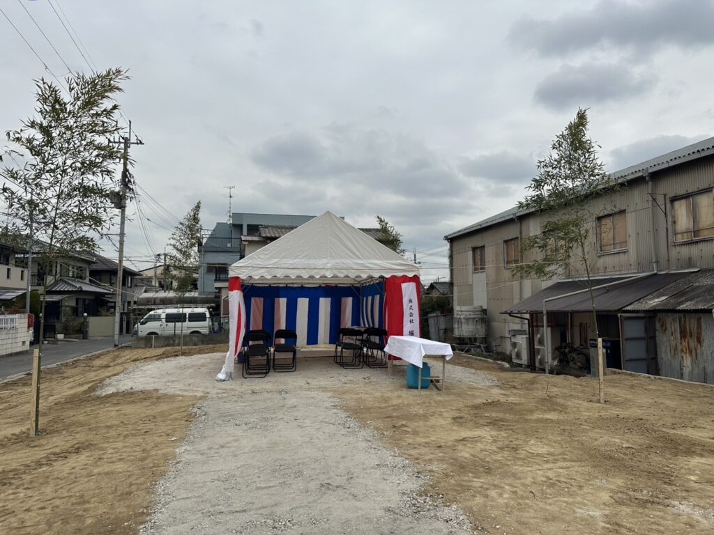 藤井寺市倉庫建設/地鎮祭の様子